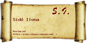 Sidó Ilona névjegykártya